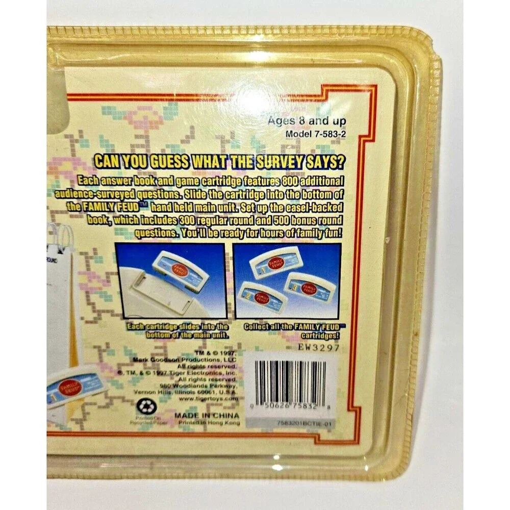 Vtg FAMILY FEUD GAME Cartridge 1 Tiger Toy Game & Answer Books Electronics NOS